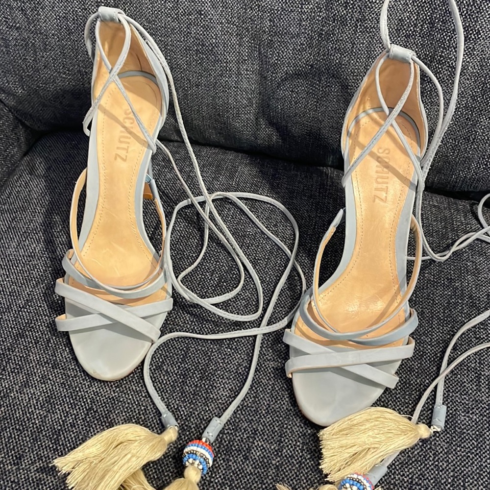 Light blue Schutz strapped heels